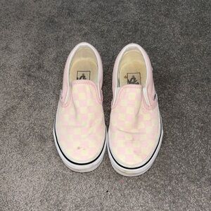 Women’s light pink checkered vans